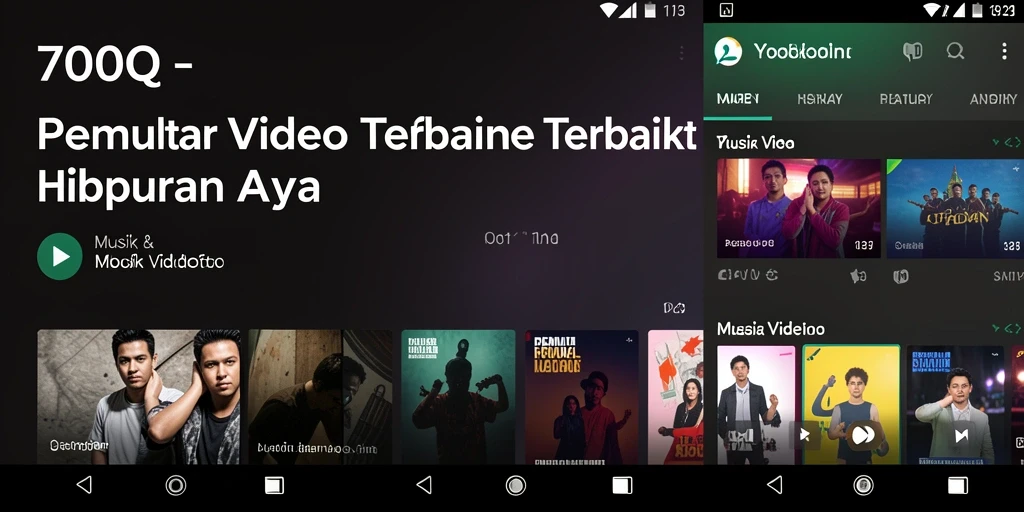 Tampilan antarmuka aplikasi Pemutar Video Offline 700Q yang user-friendly.