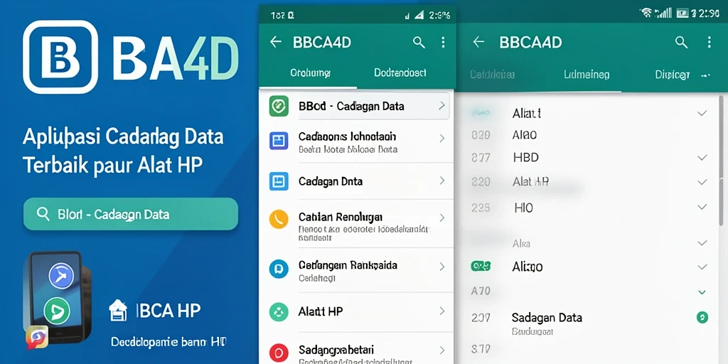 Tampilan antarmuka BBCA4D dengan fitur cadangan data yang intuitif.