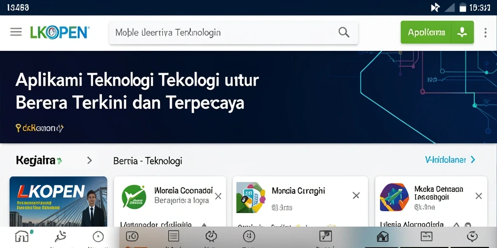 Antarmuka LKOPEN yang modern dan fungsional untuk berita teknologi.