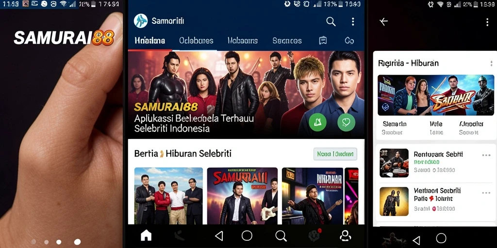 Antarmuka menarik dari aplikasi <strong>SAMURAI88</strong> yang menampilkan berita selebriti.