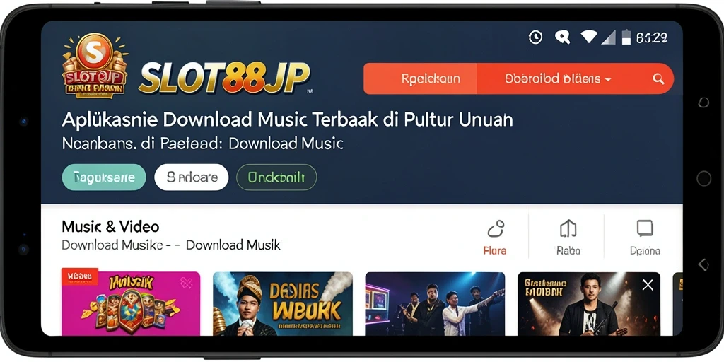Antarmuka aplikasi SLOT88JP untuk Download Musik yang intuitif.