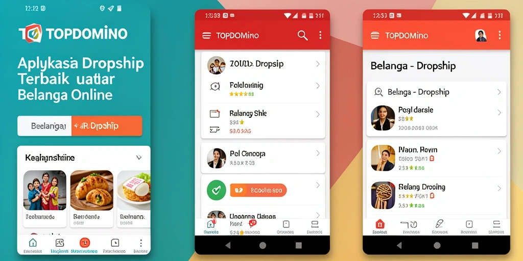 Tampilan antarmuka TOPDOMINO yang memudahkan proses dropship.