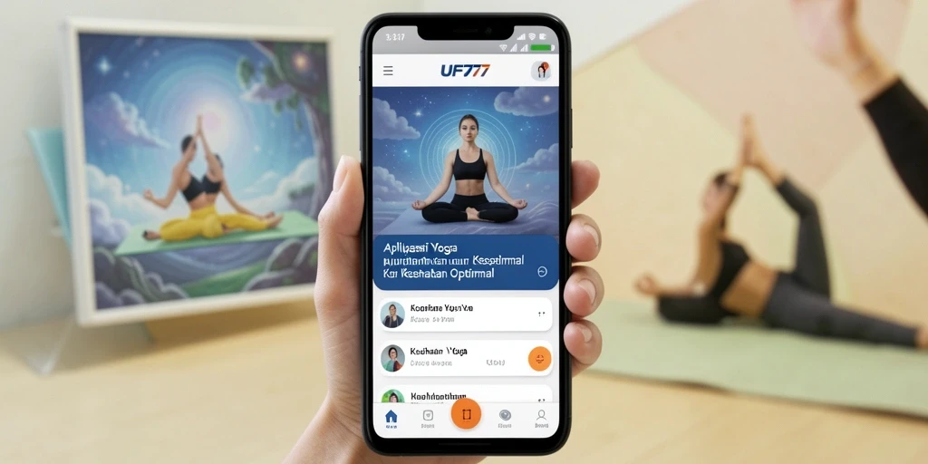 Screenshot antarmuka aplikasi UFO77 yang menampilkan sesi Yoga.