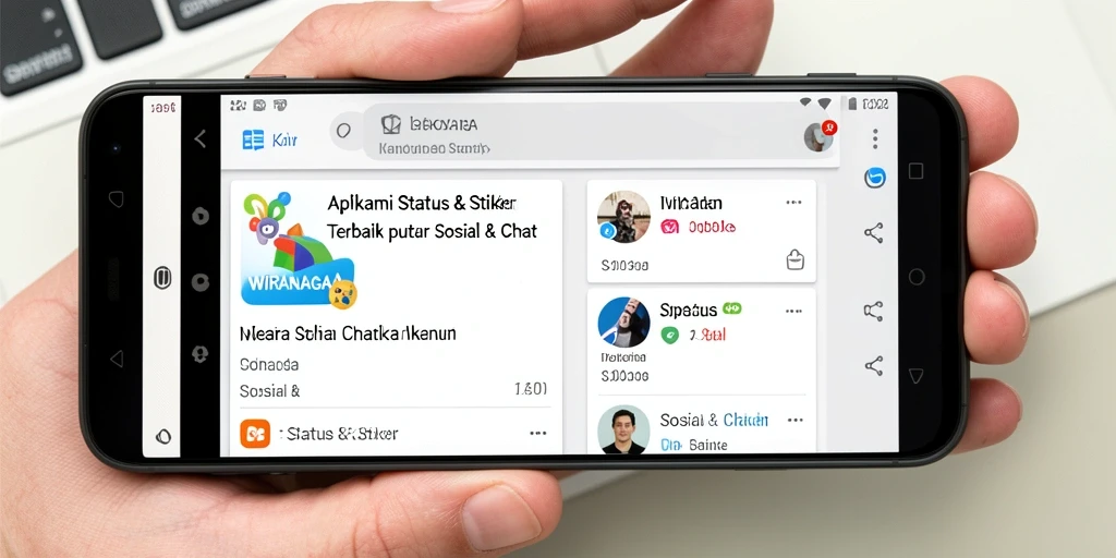 Screenshot utama WIRANAGA menampilkan koleksi stiker yang variatif dan menarik.