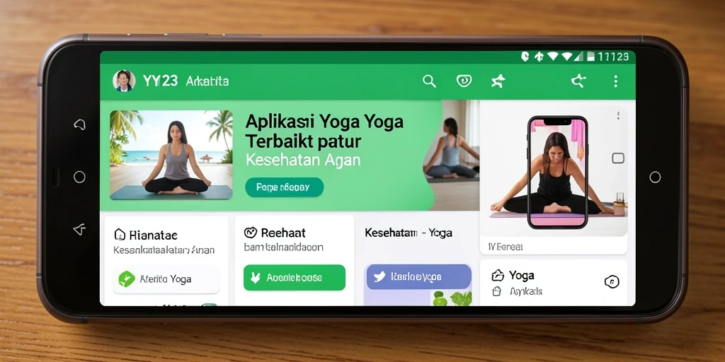 Tampilan antarmuka YY123 yang bersih dan fungsional untuk latihan yoga.